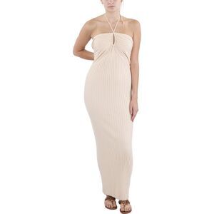 Koko + Mason Womens Tan Keyhole Halter Knit Maxi Dress NWT